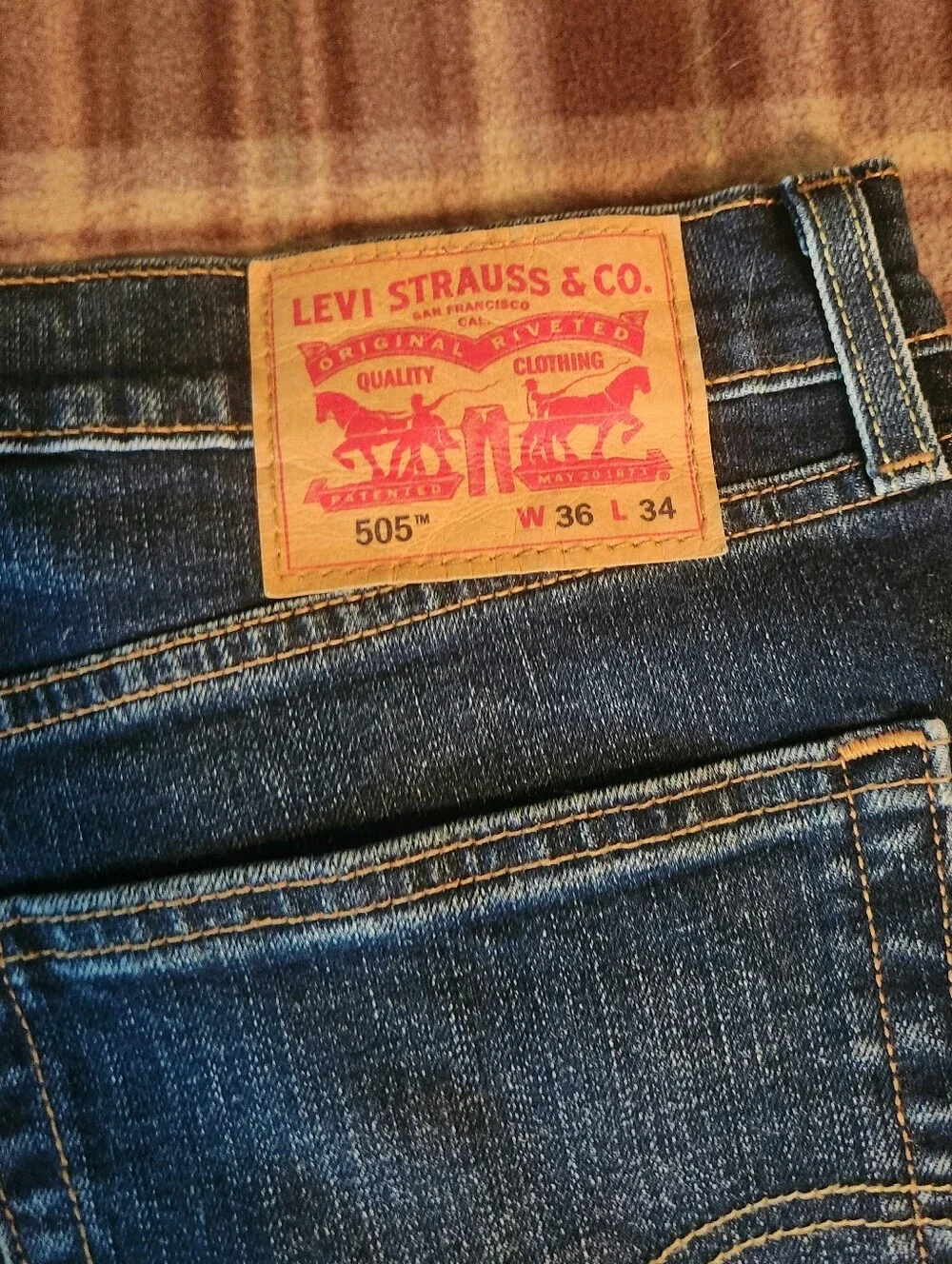 Levis Men's 505 Blue Jeans Size 36x34